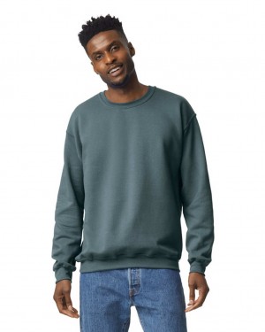 Men's Gildan 18000 Crewneck Sweatshirt Dark Heather | AHRW54827