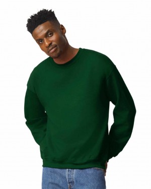 Men's Gildan 18000 Crewneck Sweatshirt Forest Green | SREC29148