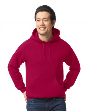 Men's Gildan 18500 Hoodie Cardinal Red | EIWR92547