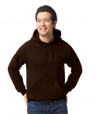 Men's Gildan 18500 Hoodie Dark Chocolate | LWXB76284