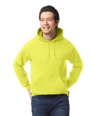 Men's Gildan 18500 Hoodie Safety Green | MSQT21945