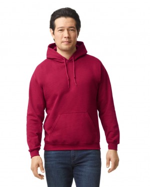 Men's Gildan 18500 Hoodie Sweatshirt Antique Cherry Red | WTPK53819