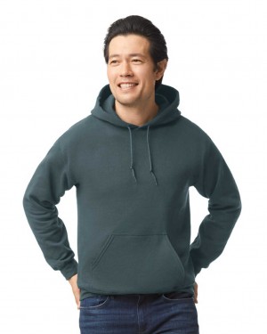 Men's Gildan 18500 Hoodie Sweatshirt Dark Heather | HMKJ65801