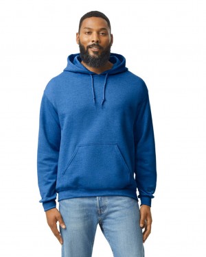 Men's Gildan 18500 Hoodie Sweatshirt Heather Sport Royal | AXIU54638