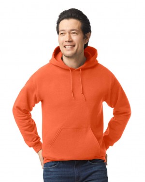 Men's Gildan 18500 Hoodie Sweatshirt Orange | JMRP56103