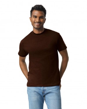 Men's Gildan 2000 T-Shirts Dark Chocolate | NAEC27589