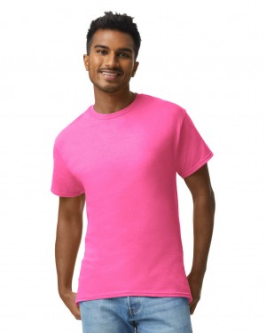 Men's Gildan 2000 T-Shirts Safety Pink | LYTC82301