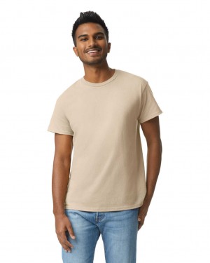 Men's Gildan 2000 T-Shirts Sand | OJCS76081