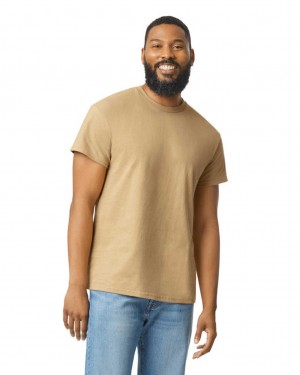 Men's Gildan 2000 T-Shirts Tan | PNZW62350