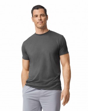 Men's Gildan 42000 T-Shirts Charcoal | DTNB93457