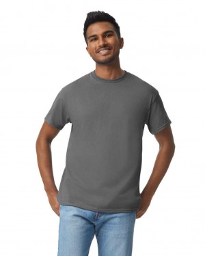 Men's Gildan 5000 T-Shirts Charcoal | ZCYW32654