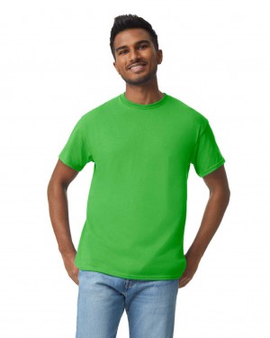 Men's Gildan 5000 T-Shirts Electric Green | PKVR46702