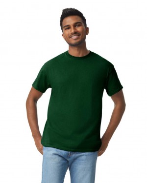 Men's Gildan 5000 T-Shirts Forest Green | HYWU50274