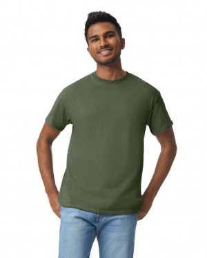 Men's Gildan 5000 T-Shirts Military Green | TQDS20745