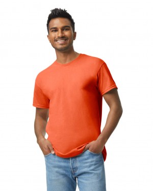 Men's Gildan 5000 T-Shirts Orange | TMVK27148