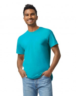 Men's Gildan 5000 T-Shirts Tropical Blue | DYBP12046