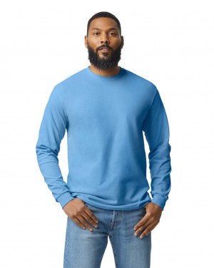 Men's Gildan 5400 Long Sleeve T-Shirts Carolina Blue | GWTB21970