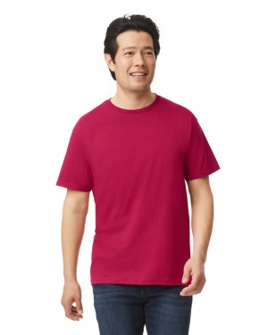 Men's Gildan 64000 T-Shirts Antique Cherry Red | HRAJ75402