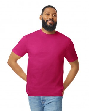 Men's Gildan 64000 T-Shirts Cardinal Red | PVKB12784