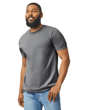 Men's Gildan 64000 T-Shirts Charcoal | SADP34215