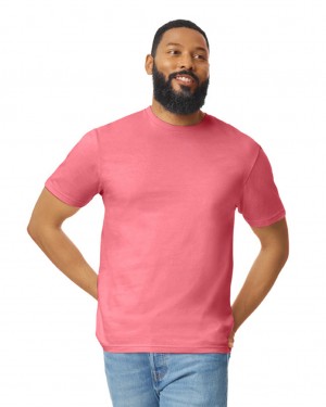 Men's Gildan 64000 T-Shirts Coral Silk | TRHL38104