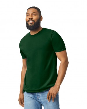 Men's Gildan 64000 T-Shirts Forest Green | EGQA69483