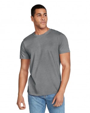 Men's Gildan 64000 T-Shirts Graphite Heather | OHIK49317