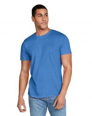 Men's Gildan 64000 T-Shirts Heather Royal | OAIJ54698