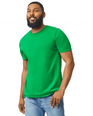 Men's Gildan 64000 T-Shirts Irish Green | VRAT98461