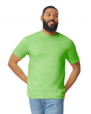 Men's Gildan 64000 T-Shirts Lime | BHRE01293