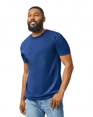 Men's Gildan 64000 T-Shirts Metro Blue | PXCK59246