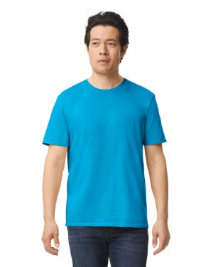 Men's Gildan 64000 T-Shirts Sapphire | UAXZ98234