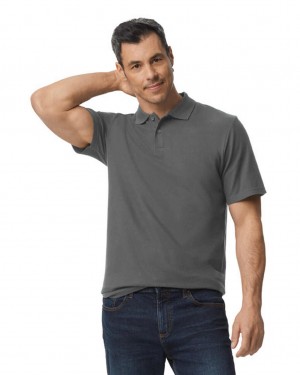 Men's Gildan 64800 Pique Polo Charcoal | BQTA43165