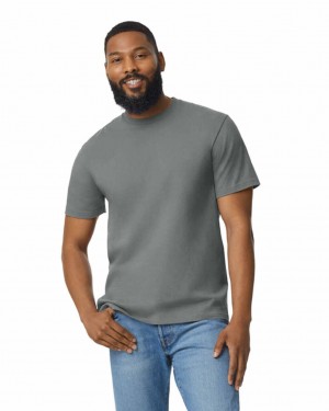 Men's Gildan 65000 Midweight T-Shirts Graphite Heather | DRXZ12634