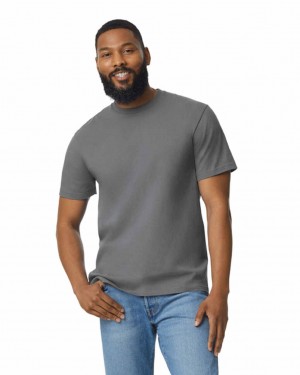 Men's Gildan 65000 Midweight T-Shirts Charcoal | CHPA10832