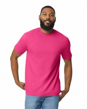 Men's Gildan 65000 Midweight T-Shirts Heliconia | LAQM45269