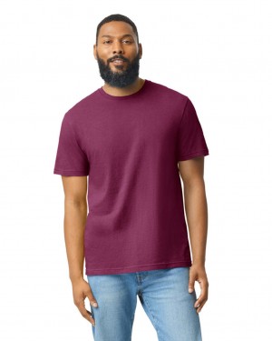 Men's Gildan 67000 CVC T-Shirts Maroon Mist | GKFS54830