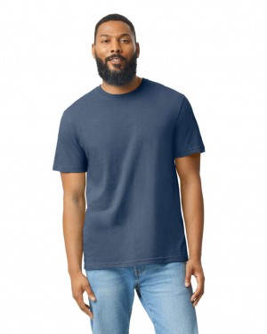 Men's Gildan 67000 CVC T-Shirts Navy Mist | RGMF20814