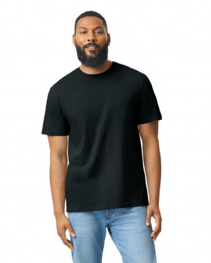 Men's Gildan 67000 CVC T-Shirts Pitch Black Mist | HSME18429