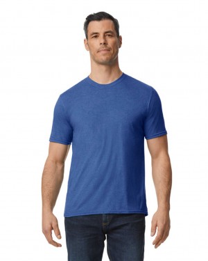 Men's Gildan 6750 Tri-Blend T-Shirts Heather Blue | WVEM97430