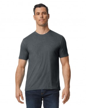 Men's Gildan 6750 Tri-Blend T-Shirts Dark Heather | CDMY06587