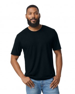 Men's Gildan 6750 Tri-Blend T-Shirts Black | WENY64517