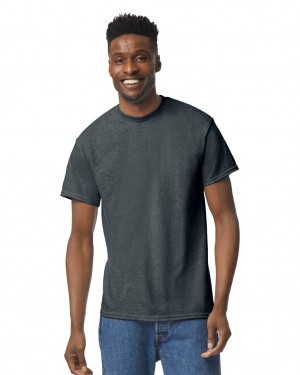 Men's Gildan 8000 T-Shirts Dark Heather | BEDS64785