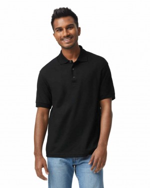 Men's Gildan 8800 Polo Black | SZAR75493