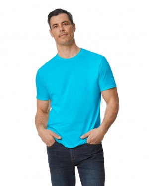 Men's Gildan 980 T-Shirts Caribbean Blue | HOXR94672