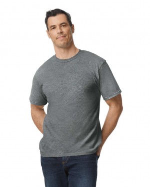 Men's Gildan H000 T-Shirts Graphite Heather | JNTM70569