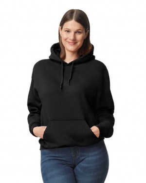 Women's Gildan 12500 Hoodie Sweatshirt Black | PZMH83597