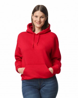 Women's Gildan 12500 Hoodie Sweatshirt Red | CVRS54982