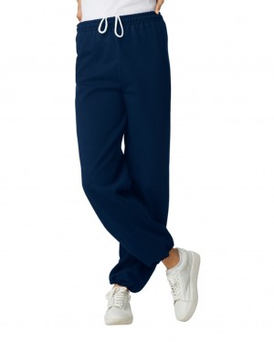 Women's Gildan 18200 Sweatpants Navy | NZJO74120