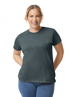 Women's Gildan 2000L T-Shirts Dark Heather | ESYC47950